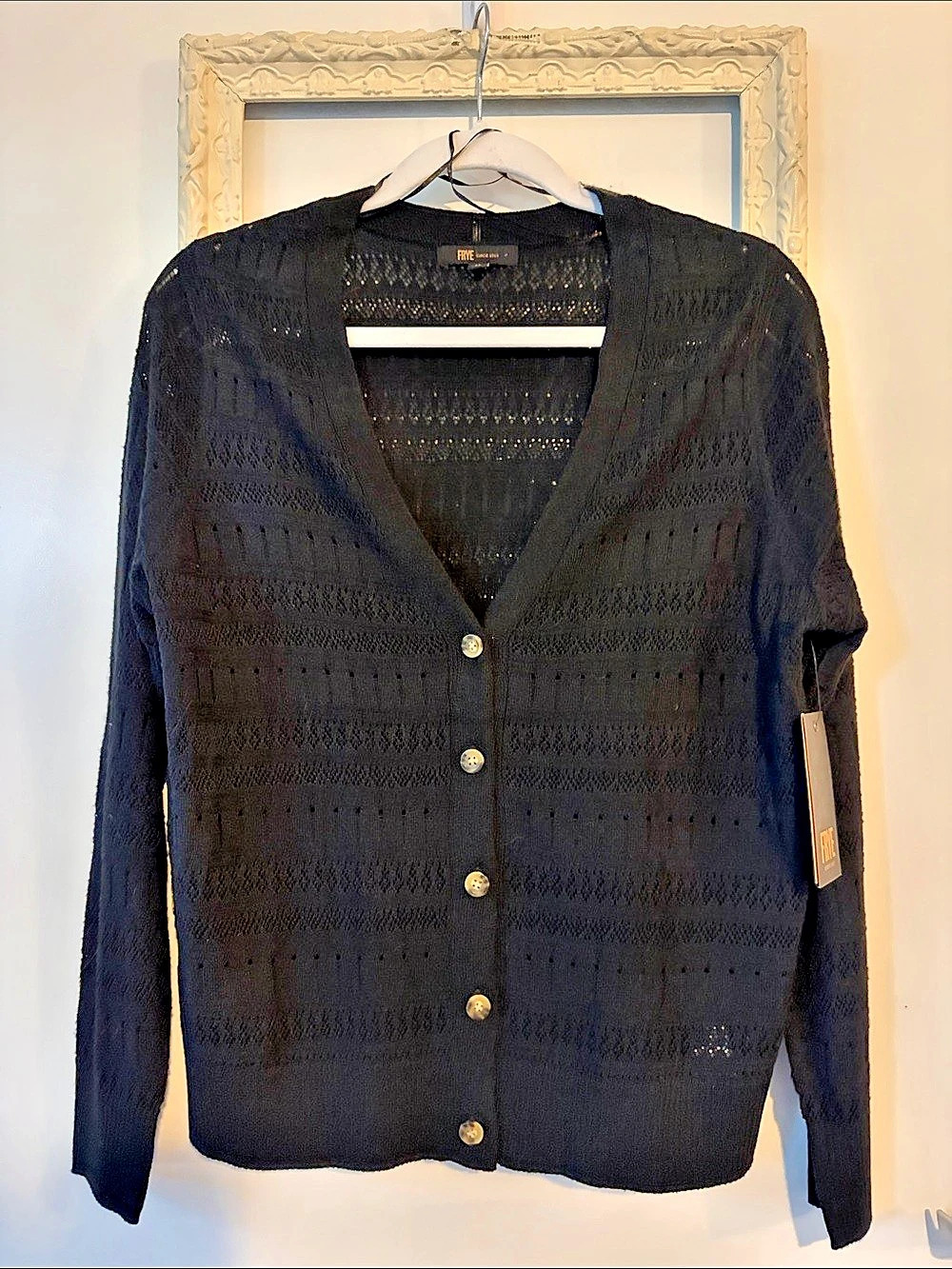 Frye Black Knit Cardigan Size Medium NWT